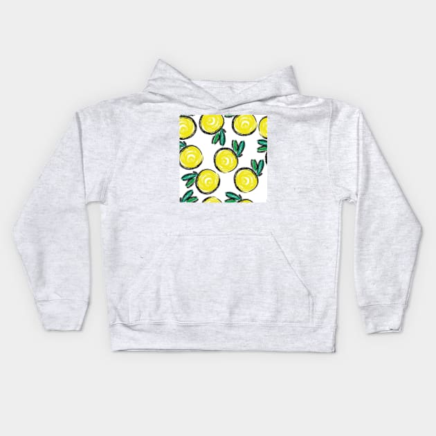 Lemon Draw Fashion Background Seamless Kids Hoodie by MichelMM